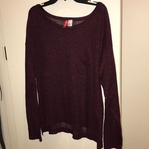 maroon/burgundy sheer sweater